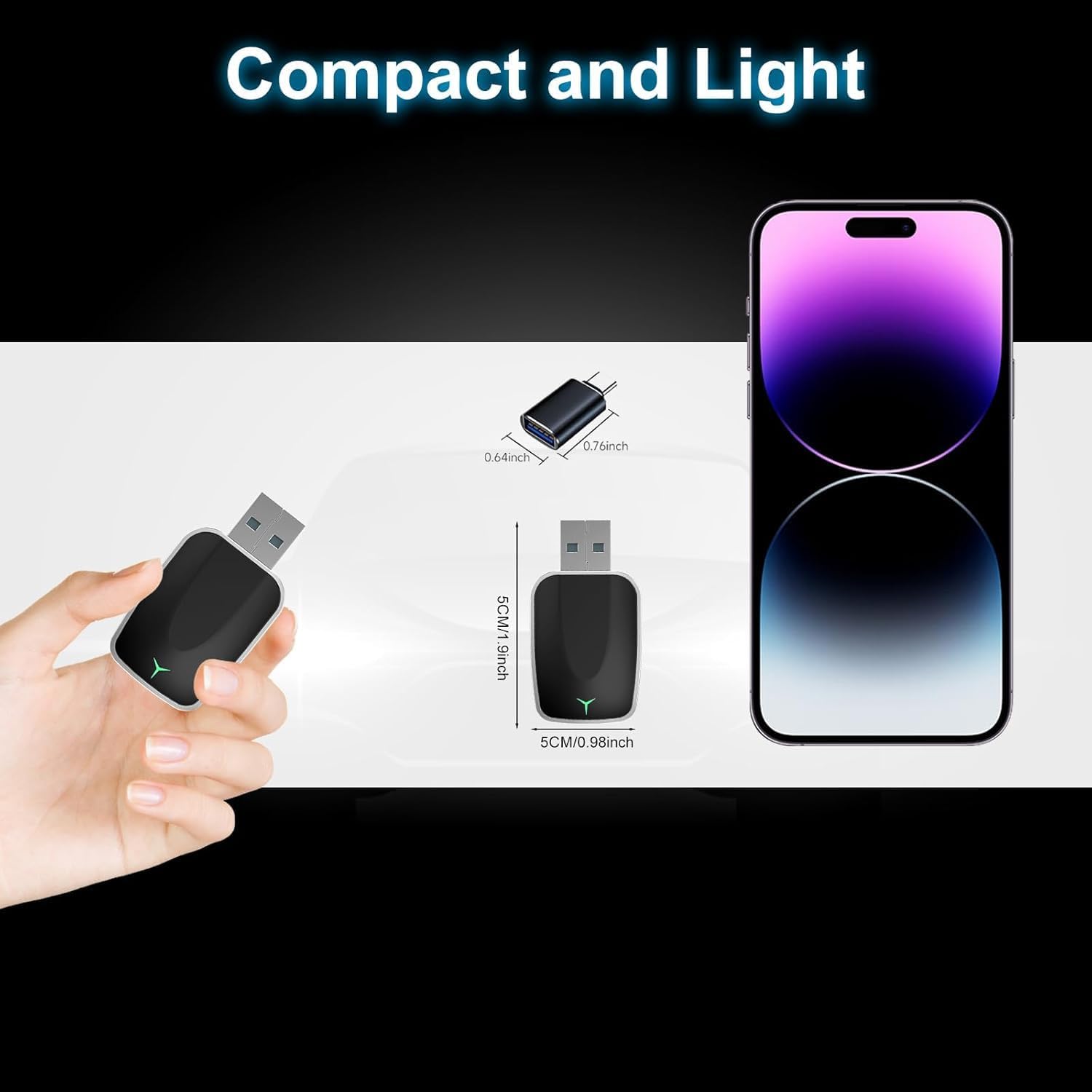 BowLift | Mini Wireless CarPlay Adapter with Dual-Band Connection and Compact Design – Novaro