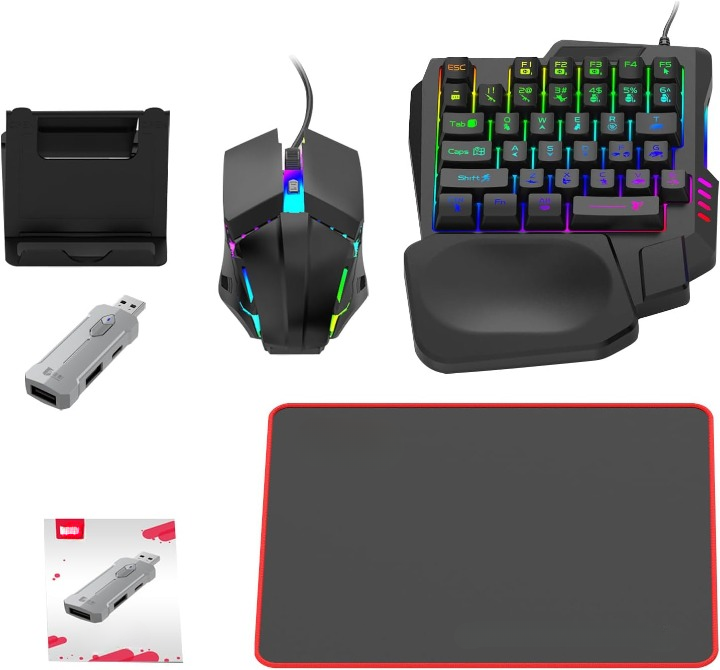 BowLift | RGB Gaming Keyboard and Mouse Combo – Ergonomic Controller Adapter Set – Zyvorn