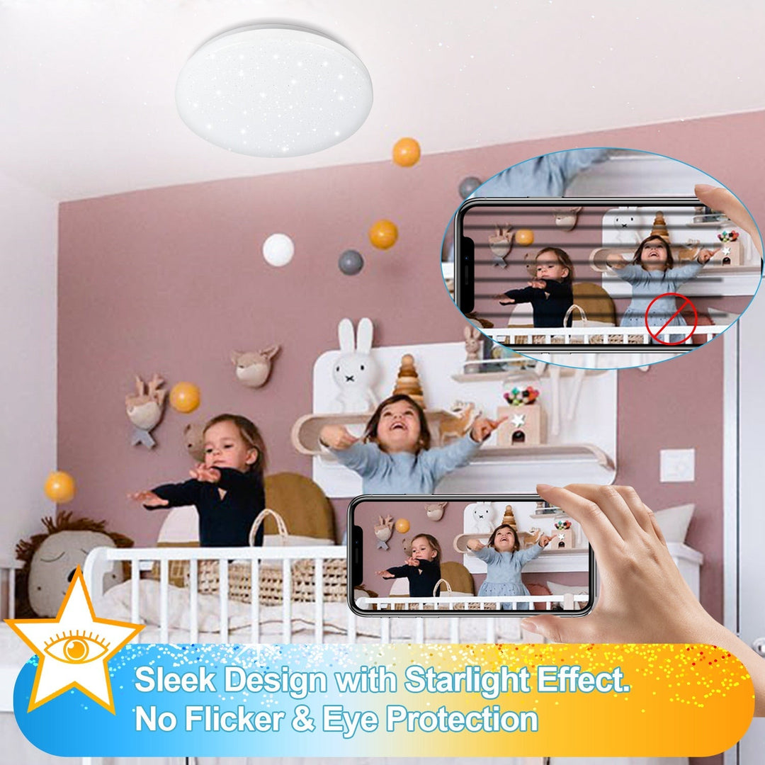 24W LED Ceiling Light Dimmable with Starry Sky Effect | Bowlift