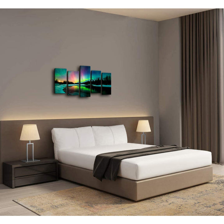 5 Piece Aurora Canvas Wall Art Painting | Bowlift