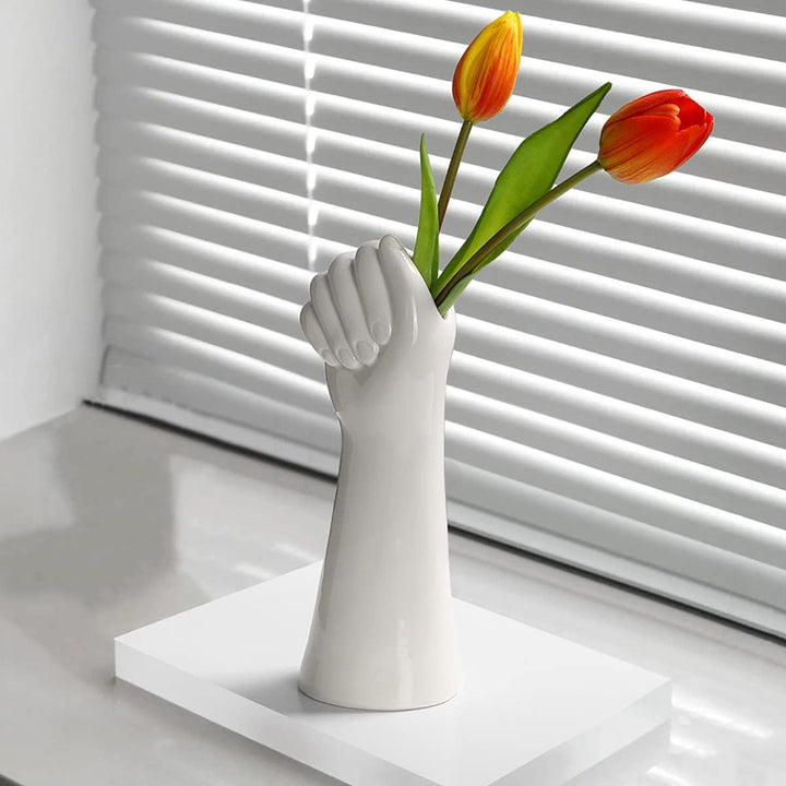 BowLift | Nordic Style Golden Hand Ceramic Vase - Modern Decorative Centerpiece for Home & Office