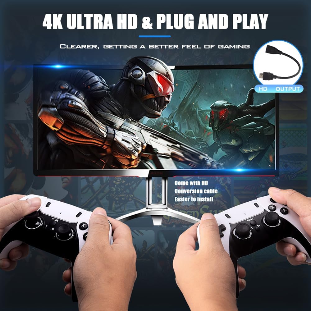 BowLift | Wireless Retro Gaming Console: 40,000+ Games & 4K HDMI Connectivity, 2.4G Controller