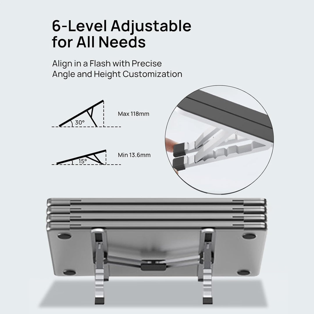 BowLift | Adjustable Laptop Stand – Foldable Cooling Notebook Mount for Office & Travel – Orvane