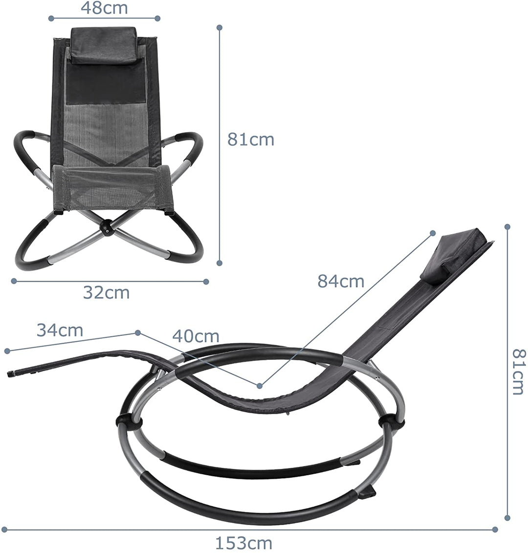 Relax lounger deck chair swinging lounger foldable | Bowlift