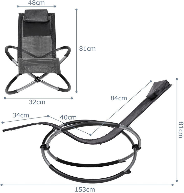 Relax lounger deck chair swinging lounger foldable | Bowlift