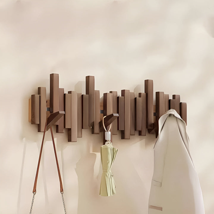 Stylish wooden wardrobe – FlexiBowlifte magnetic hooks for more organization | Ideal for bedroom | Bowlift
