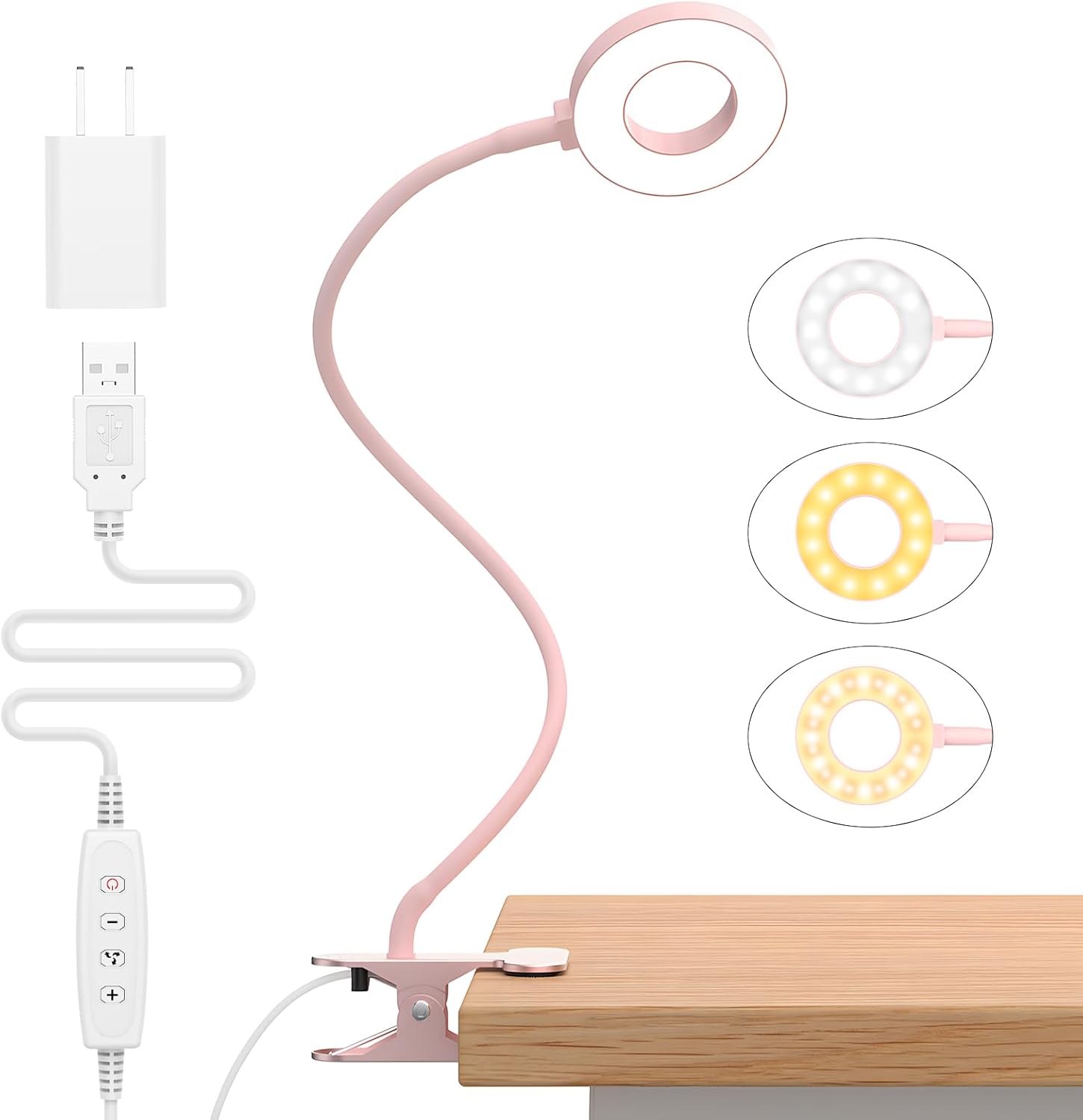 BowLift | 3 Colour Modes LED Desk Clamp Lamp with  & Flexible Gooseneck – Selvara (1+1 FREE)