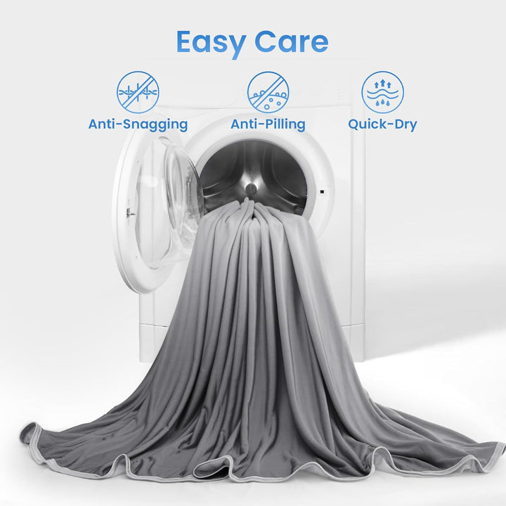 Q-Max > 0.5 Gradient Gray Cooling Blanket – Double-Sided, Breathable & Machine Washable | Bowlift