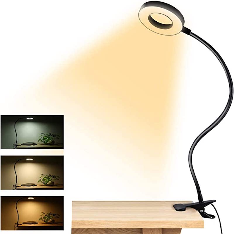 BowLift | Clip-on Light - Reading lamp with 48 LEDs, 3 color modes and 10 brightness levels, eye protection and flexible gooseneck