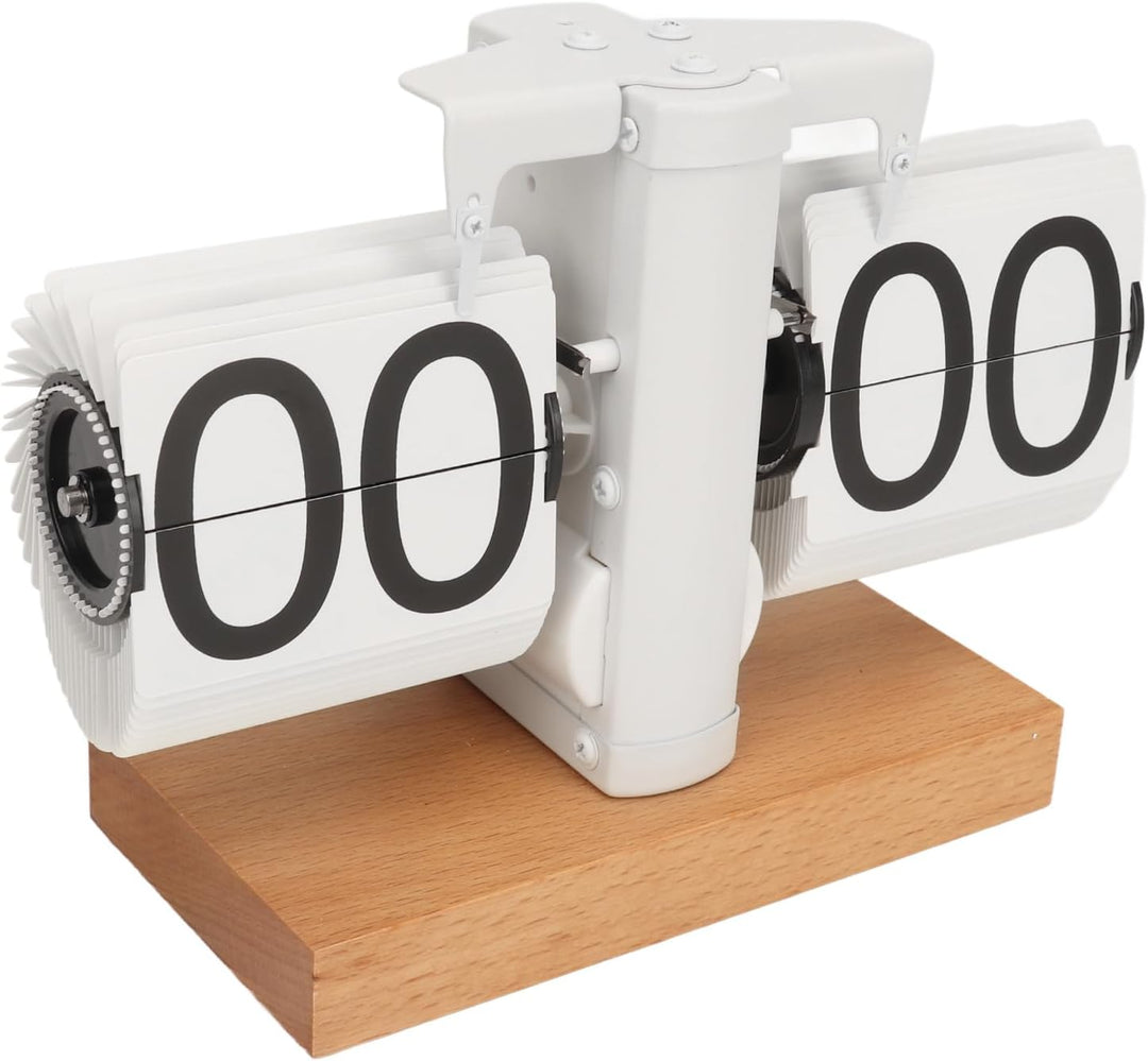 BowLift | Silvara – Vintage Flip Down Clock in Walnut Wood | Retro Mechanical Design