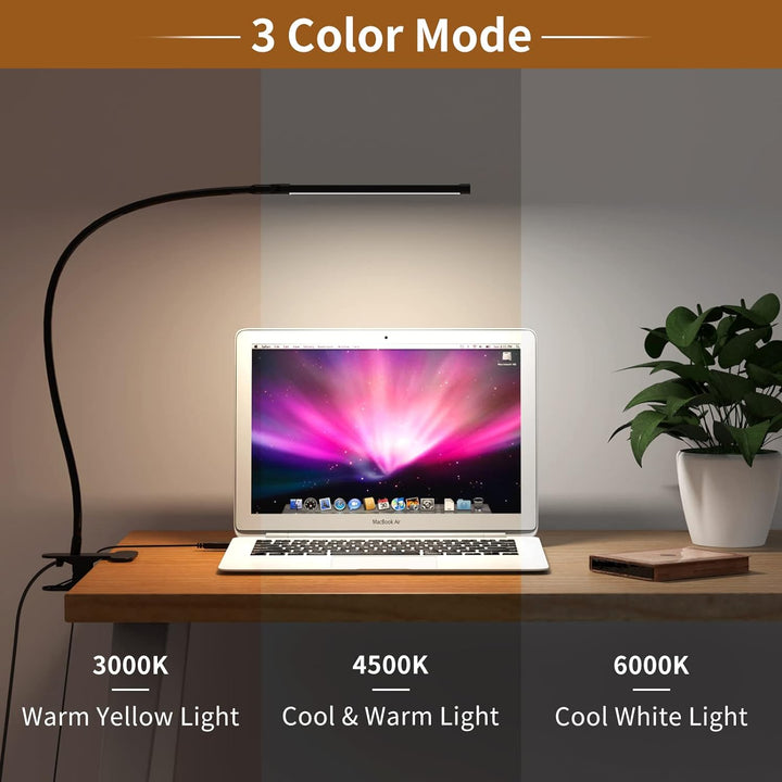 BowLift | 77 LED Desk Clamp Lamp with USB Power & Flexible Gooseneck – Serava