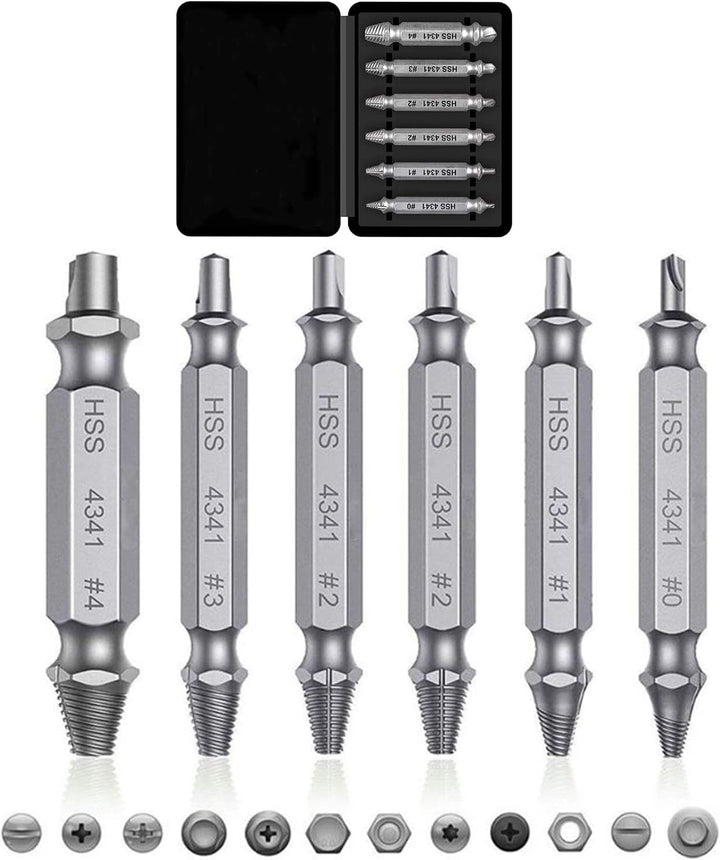 Universal Screw Extractor Set with Dual-Ended Bits Bowlift