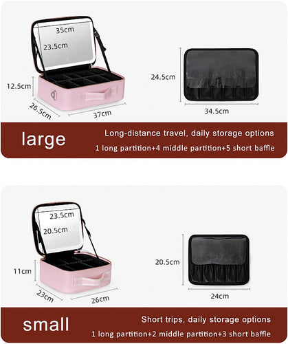 BowLift | Portable Travel Makeup Case with LED Mirror & Adjustable Light