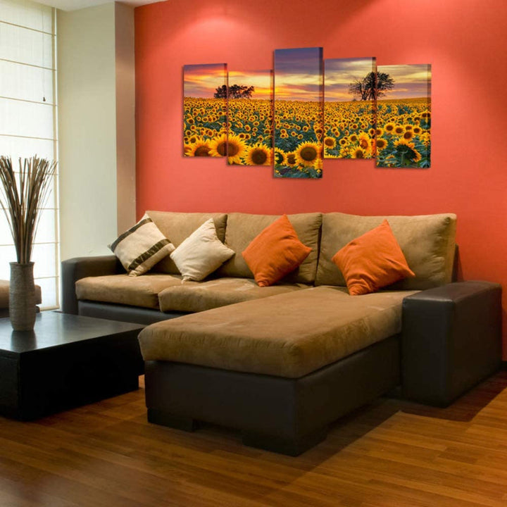 5 Piece Sunflower Farms Canvas Wall Art Painting | Bowlift