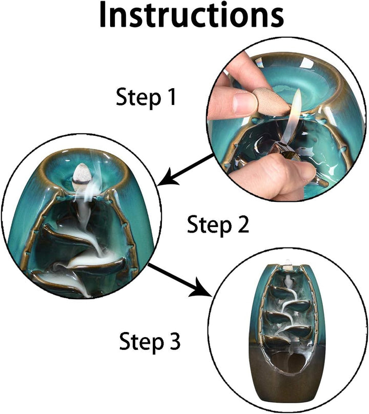 Mountain Incense Holder + FREE 7 Authentic Cones of Natural Fragrances Bowlift
