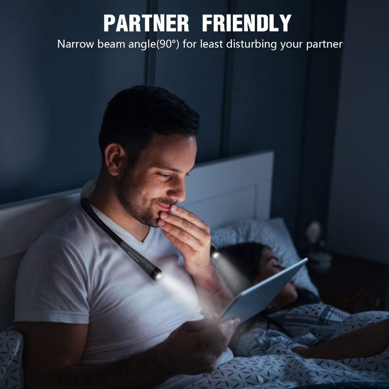 BowLift | LED Neck Reading Lamp, Book Light for Reading in Bed, 3 Colors, 6 Brightness Levels, Flexible Arm, Rechargeable, Durable, Perfect for Reading, Knitting, Camping, Repairing
