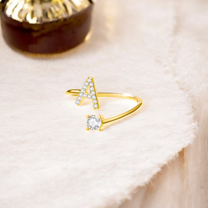 BowLift | Adjustable Dainty Diamond Letter Initial Ring