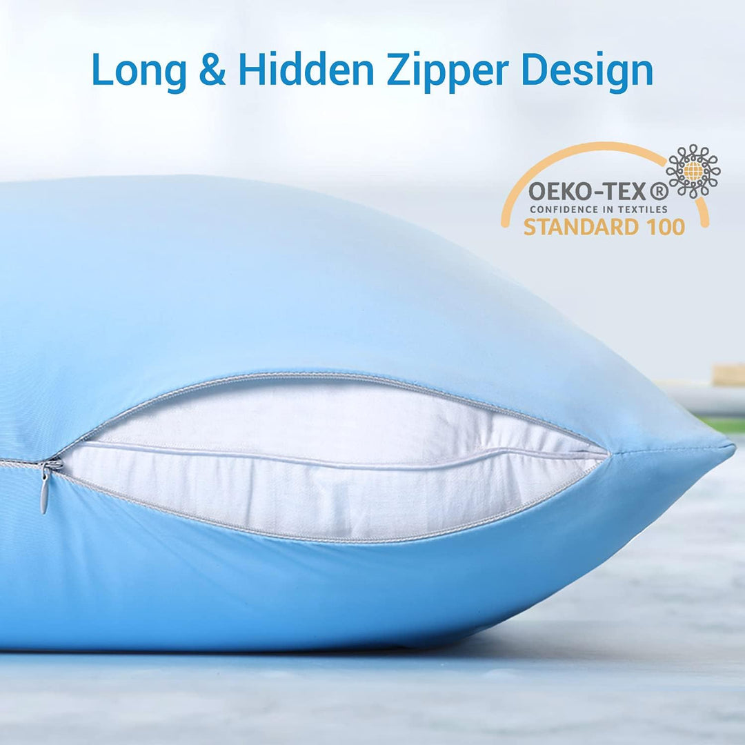 2-Pack Premium Silky Super Cooling Blue Pillowcases –  Extreme Q-Max 0.5 | Bowlift