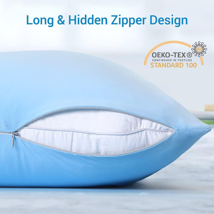 2-Pack Premium Silky Super Cooling Blue Pillowcases –  Extreme Q-Max 0.5 | Bowlift