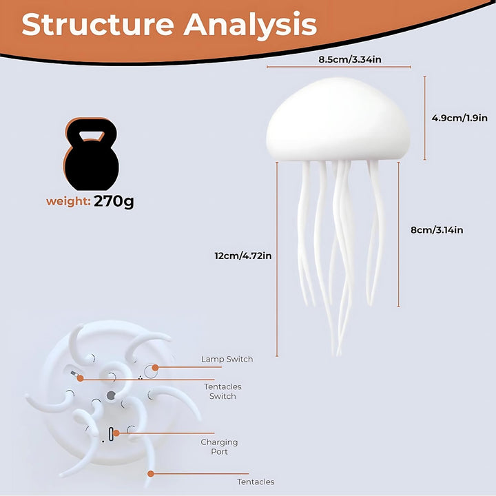 BowLift | LED Mood Lamp | Lifelike Jellyfish Light for Bedroom