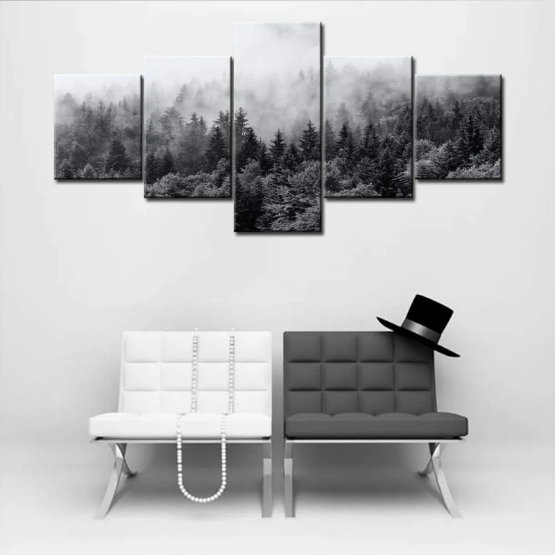 Set of 5 Home Decor Misty Forests Canvas | Bowlift