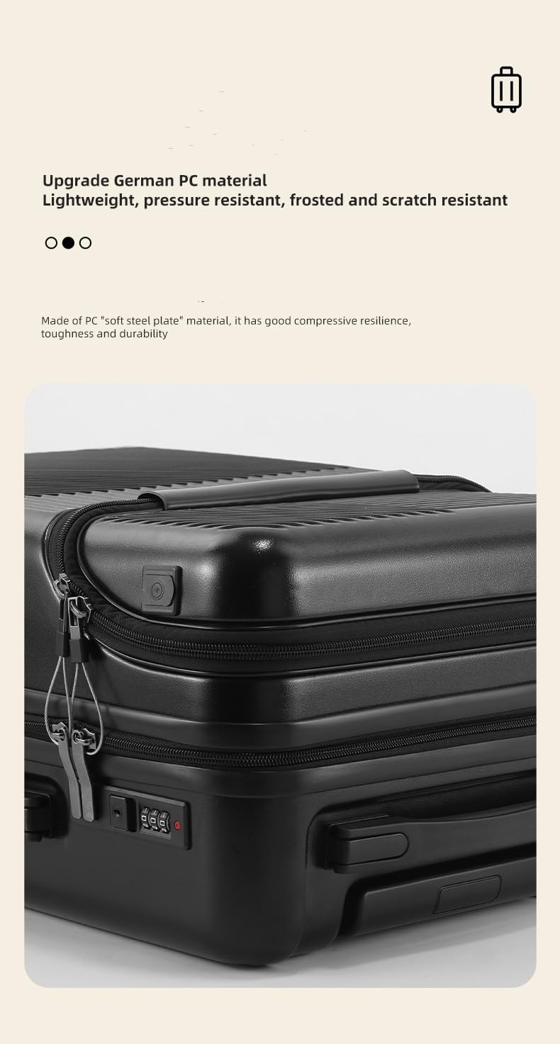 BowLift | Hard Shell Cabin Luggage with Cup Holder, USB Port & TSA Lock
