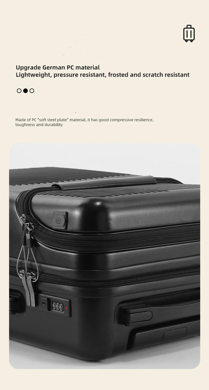 BowLift | Hard Shell Cabin Luggage with Cup Holder, USB Port & TSA Lock
