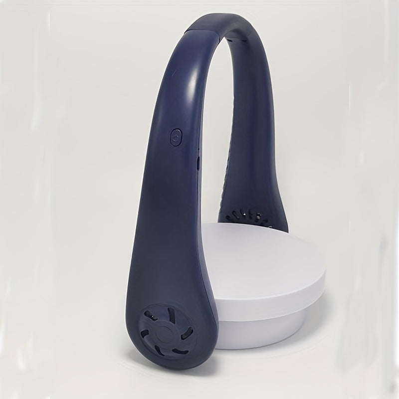 1pc Hands-Free Portable Neck Fan - Rechargeable, Leafless, and USB Powered - Perfect for Desk and Travel Use | Bowlift