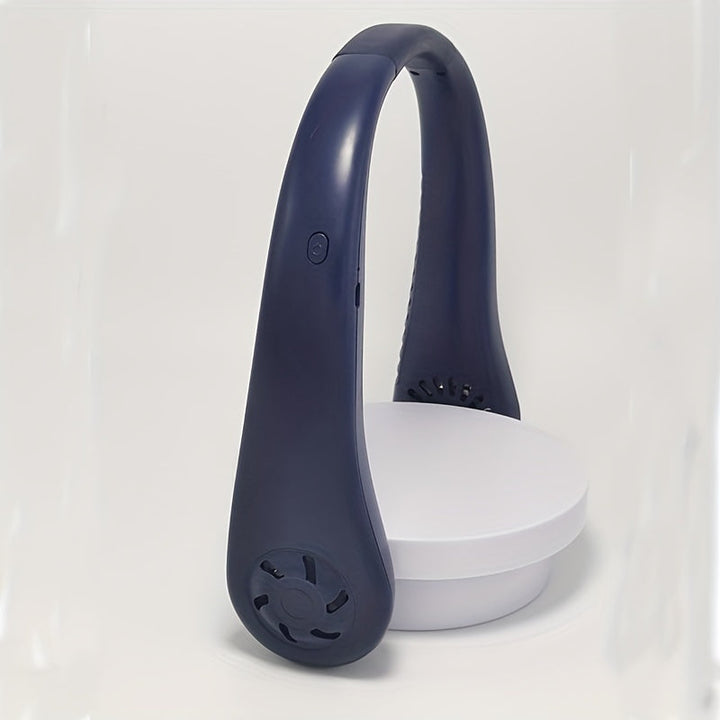 1pc Hands-Free Portable Neck Fan - Rechargeable, Leafless, and USB Powered - Perfect for Desk and Travel Use | Bowlift