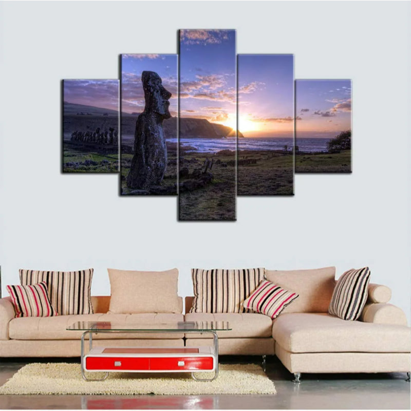 Set Of 5 Eastern Island View Home Decor Canvas | Bowlift