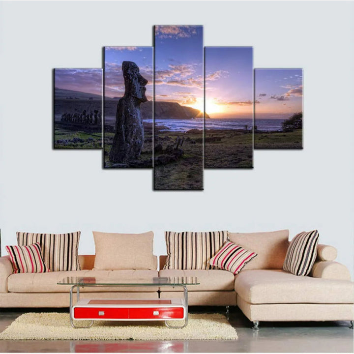 Set Of 5 Eastern Island View Home Decor Canvas | Bowlift