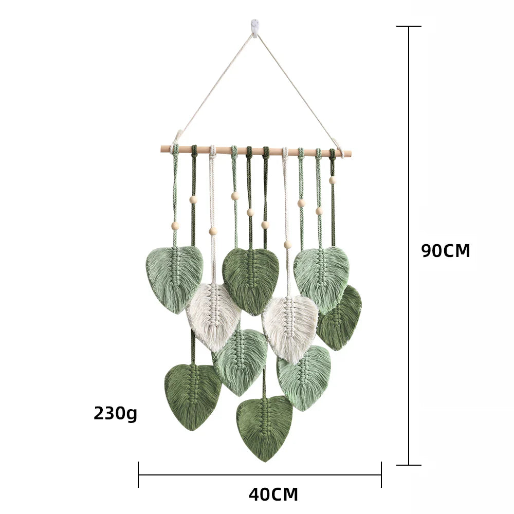 BowLift | Handwoven Cotton Rope Leaf Wall Hanging Tapestry