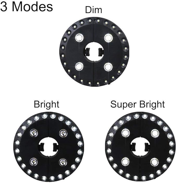 BowLift | 28 LED patio umbrella light – 3 brightness modes for garden, camping & outdoor lighting