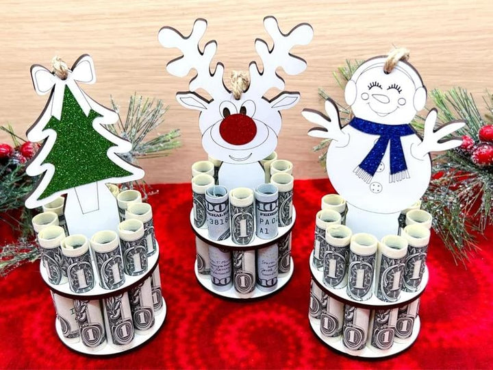 BowLift | Christmas Money Holder Pendant | Wooden Ornament to Hang | Creative Gift for Children