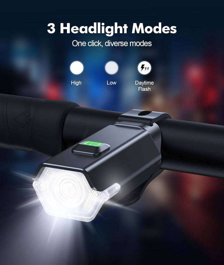 BowLift | Rechargeable Bike Light Set with 3+6 Modes & Side Lighting – RoadBeam