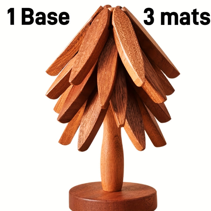 BowLift | Wood Trivets Set with Decorative Tree Stand