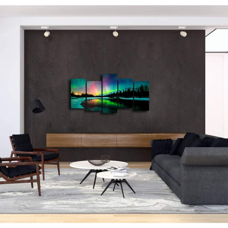 5 Piece Aurora Canvas Wall Art Painting | Bowlift