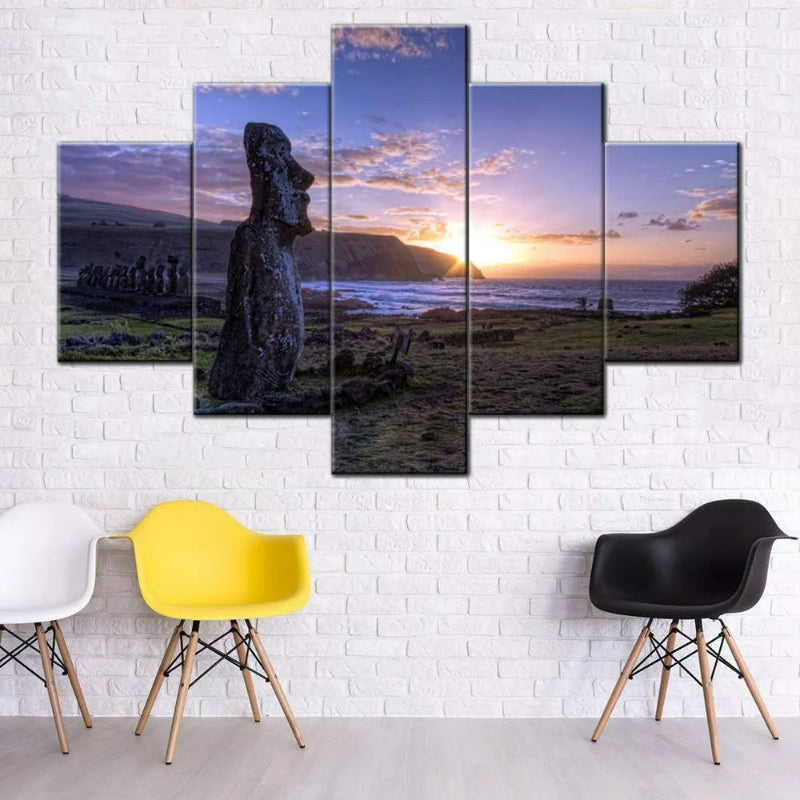 Set Of 5 Eastern Island View Home Decor Canvas | Bowlift