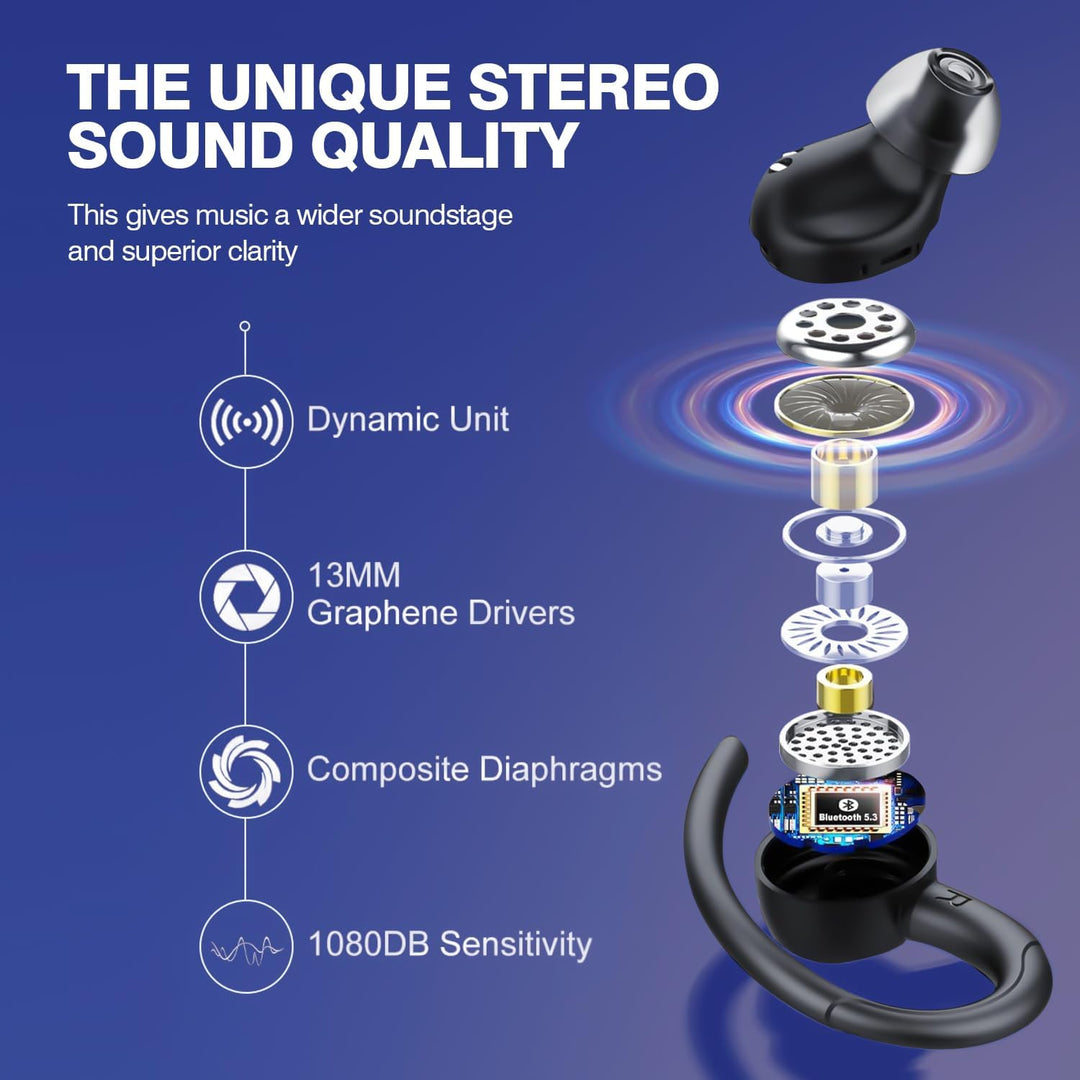BowLift | Wireless Bluetooth 5.3 Sport Earbuds with Noise Reduction and 48H Playback – Zeyora