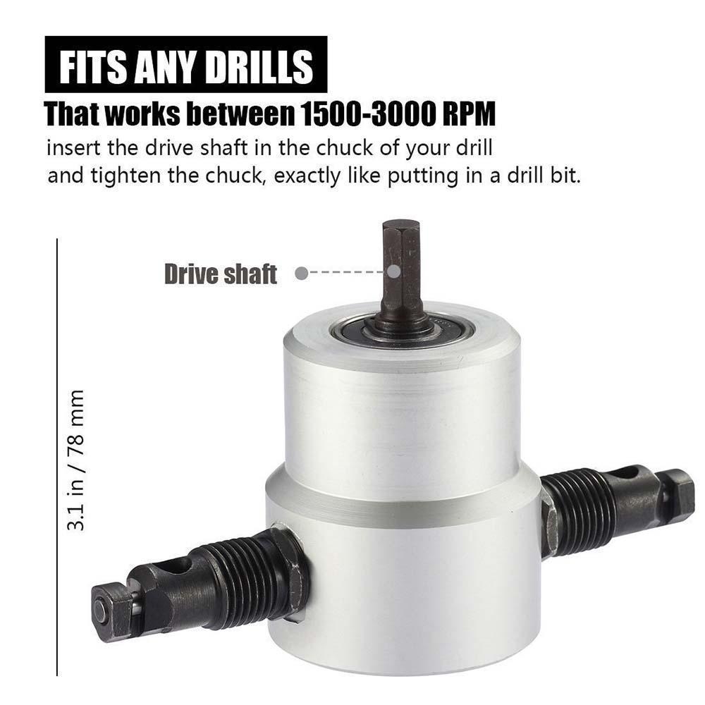 BowLift | Nibbler Cutter Drill Attachment Double Head Metal Sheet