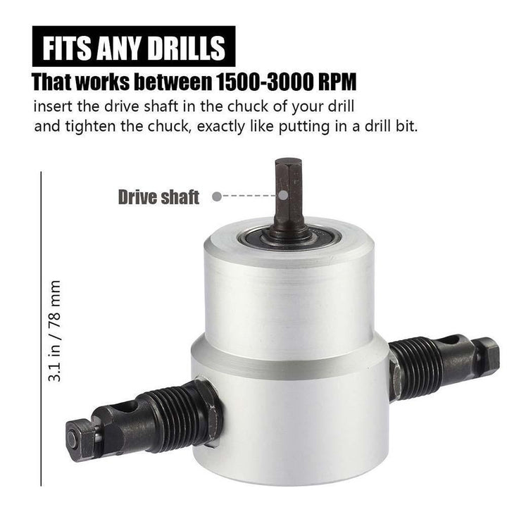 BowLift | Nibbler Cutter Drill Attachment Double Head Metal Sheet