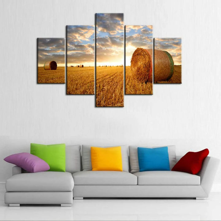 Set Of 5 Sunset Farmland Decorative Canvas | Bowlift