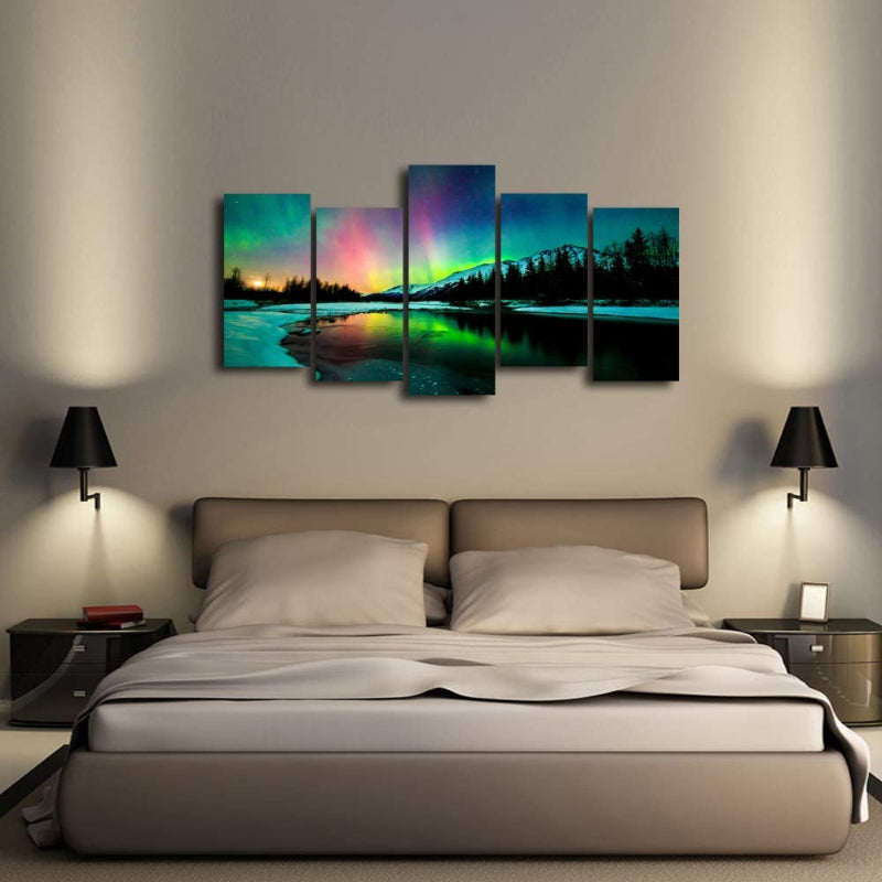 5 Piece Aurora Canvas Wall Art Painting | Bowlift