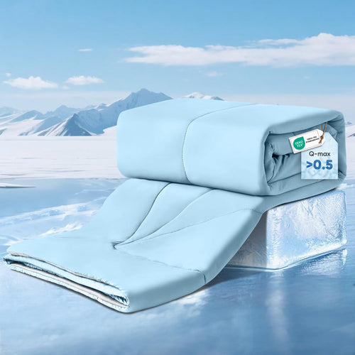 Ultra Soft Cloudy 3D Cooling Comforter  Extreme Q Max 0.5-Lake Blue | Bowlift