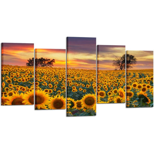 5 Piece Sunflower Farms Canvas Wall Art Painting | Bowlift