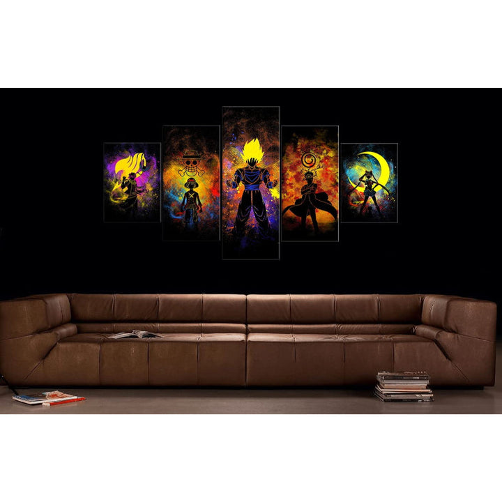 5 Piece Anime Art Canvas Wall Art Painting | Bowlift
