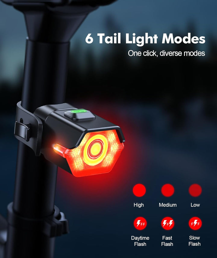 BowLift | Rechargeable Bike Light Set with 3+6 Modes & Side Lighting – RoadBeam