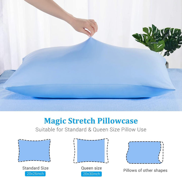 2-Pack Premium Silky Super Cooling Blue Pillowcases –  Extreme Q-Max 0.5 | Bowlift
