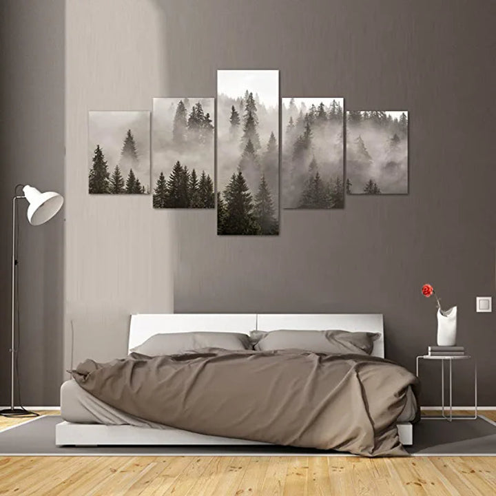 5 Pieces Forest Landscape Artwork Canvas Painting | Bowlift