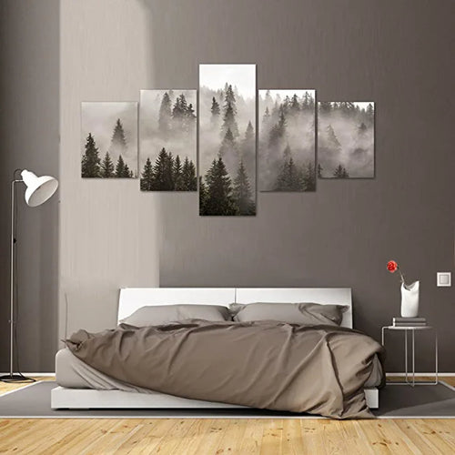 5 Pieces Forest Landscape Artwork Canvas Painting | Bowlift